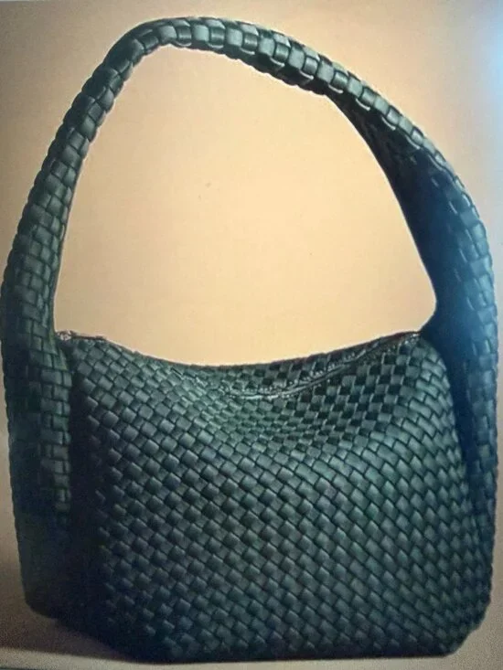 Anthropologie Woven Shoulder Handbag - Dark Green - Picture 1 of 5